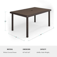 Martha Stewart Bedford 62" Indoor/Outdoor Patio Table, Brown