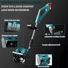 HYUIO Rechargeable Snow Thrower,Cordless Electric Snow Blower,Handheld Cordless Electric Snow Shovel,Cleaning Width 30cm,with 2 Battery,Adjustable Direction,Blue