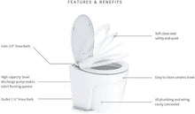 SEAFLO 24V Deluxe Flush Fresh Water Electric Marine Toilet White