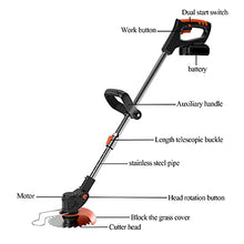 AMYYTL Electric Lawn Mower, 1800W Portable Battery Electric Rotary Lawn Mower, Lightweight and ding Pruning Tools, 6000mA Battery, Adjustab