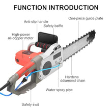XygZythror Handheld Electric Chainsaw Wall Cutter, Heavy Duty Electric Diamond Concrete Chain Saw, Ideal for Concrete, Steel Bars, Marble, and More