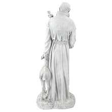Design Toscano Francis of Assisi, Patron of Animals Religious Garden Decor Statue, 37 inches Tall, Cast Stone Resin, Antique Stone Finish
