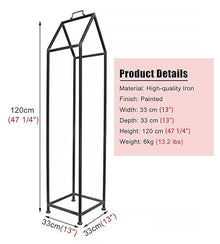 Innovz 4 ft Outdoor Heavy Duty Firewood Rack, Log Storage Holder Stacker Organizer, Large Fire Wood Pile Store Shelf for Fireplace/Fireside/Porch(Black)