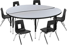 Flash Furniture Emmy 60" Circle Wave Activity Table Set with 12" Stack Chairs Grey