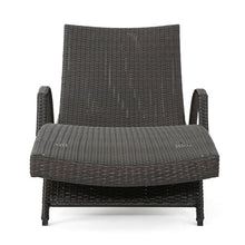 roomfitters PE Wicker Chaise Lounge with Arm for Outdoor Relaxation, Adjustable Backrest, Stylish Patio Furniture, Comfortable Seating, Perfect for Sunbathing, Brown (Set of 2)