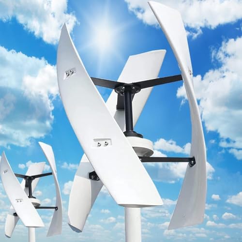 KZZAAO 220v, Wind Turbine Generator Kit, 9000W Portable Vertical Helix Wind Power Turbine Generator, 3 Blade Wind Generator Kit