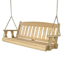 Amish Casual Heavy Duty 800 Lb Mission Treated Porch Swing with Hanging Chains (4 Foot, Unfinished)