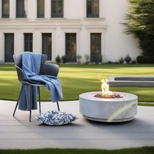 30 Inch Concrete Propane Fire Pit Table with 50,000 BTU Burner for Outdoor Patio Garden Backyard Decor Light Gray