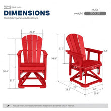 Patio Kingdom 6-Pack Adirondack Swivel Glider Set, High-End HDPE Outdoor Dining & Conversation Seating, All-Weather Commercial Grade Patio Gliding Chairs for Fire Pit, Red