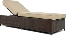 Serta Brown Resin Wicker Outdoor Patio Storage Chaise Lounge Beige
