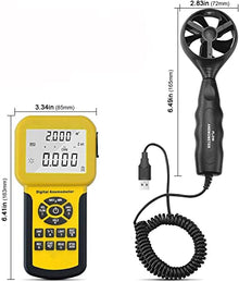 FRAHS Digital Anemometer, Handheld Airflow Wind Meter Backlight Wind Speed Anemometer, Backlight Wind Speed Meter for Measuring Wind Speed
