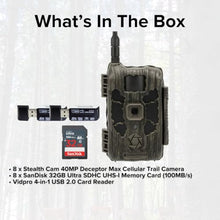Stealth Cam 40MP Deceptor Max Cellular Trail Camera Bundle with 32GB Memory Card and Card Reader (2-Pack)