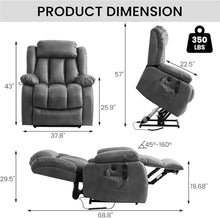 UOPYNE Dual Motor Power Lift Recliner with Heat Massage & Lay Flat