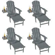 FOOWIN Folding Adjustable Adirondack Chair with Ottoman Set of 4