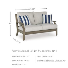 Signature Design by Ashley High Back Outdoor Loveseat, Brown/Beige