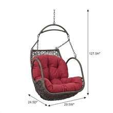 Outdoor Escape Red Patio Chair, Swing, Hammock Chairs, Without Stand, Comfortable, Lightweight 38 Lbs, Elegant Design for Garden and Backyard