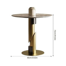 CHmrfvqtus Couch Side Table Slate Round Light Luxury Negotiation Table Small Meeting Office Leisure Decoration Coffee(60 * 75cm)