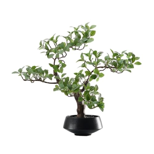YXIANG56Q Fake Plants Chinese Style Green Bonsai Artificial Tree Office Desk Shelf Decoration Bonsai Tree