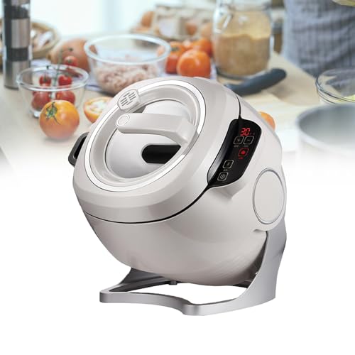 Jiayiyoux Automatic Cooking Machine 360° Rotatable Stir Fry Machine Multifunctional Stir Fry Pot for Home Outdoor Camping Travel Cooking, Easy to Clean,110 1000W