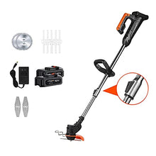Electric Lawn Mower U-Shaped Handle Small Portable Telescopic Battery Powered Rotary Lawn Mower with Metal Blades Powerful and Lightweight 1800W Garde (15000ma 1 Battery) (15000ma 2 Battery)