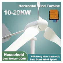 YHYWJHY 15KW 10KW 20KW 24V 48V Wind Turbine Generator Low Speed Windmill AC Output Household Horizontal Complete Kit Low Starting Speed for Home(with mppt Control,48V_15KW)