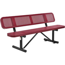 Global Industrial 6'L Heavy Duty Outdoor Steel Picnic Bench with Backrest
