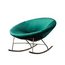 IIPOSAQQ Single Rocking Chair Smooth Rocking Motion Metal Round Cushion Hollow Leisure Lounge Chair Suitable for Terrace Living Room