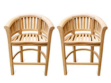 Windsor Teak Furniture Premium Grade A Teak Kensington Curved Arm Counter Chair Set of 2 Teak