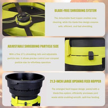 Electric Leaf Mulcher Garden Shredder, 2500W Compost Shredder Leaf Crusher with Wheels, Leaf Rake, Storage Bag, 8000rpm Chippers with 54cm Funnel Diameter for Yard Cleanup, Composting NoPowerCord