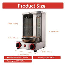 pedenencelia Vertical BBQ Machine Commercial,Adjustable Temperature,Removable and Washable,360° Rotating Gas Kebab Grill Machine,for Grilling Meat and Vegetables