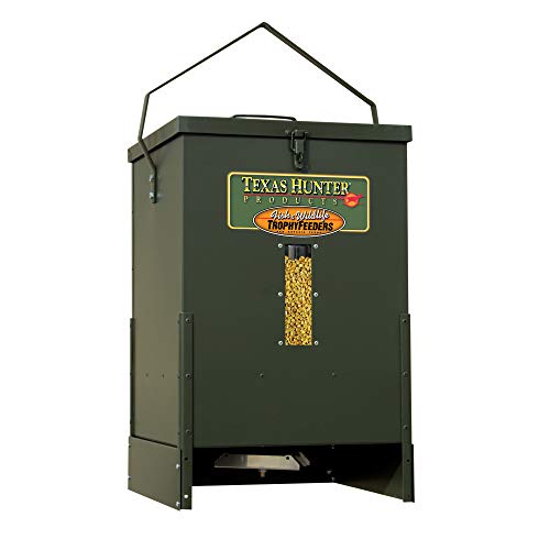 Texas Hunter Products 100lb Capacity Hanging Wildlife Feeder Model HF100W Hunter Green