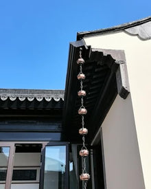HCZKIUJ Decorative Rain Gutter Chains Kit, Vintage Rain Catcher Chain with Lotus Flower Cups, Bronze Color Rain Bells Replacement Downspout (3.5m (11.5ft))