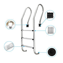 Swimming Pool Escalator Embedded Stainless Steel hot Spring Climbing Ladder with 3 Anti-Skid Pedals Strong Load-Bearing/Anti-Corrosion and Anti-Rust/Silver / 50cm (Silver 50cm)