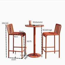 TBJEN Wrought Iron Tables and Chairs, Outdoor Tables and Chairs Creative high-Legged bar Open-air Villa Courtyard Cafe Milk Tea Shop Balcony(11)