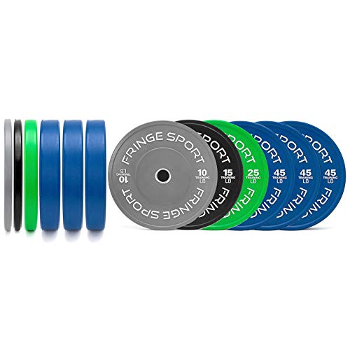 OneFitWonder Bumper Plate Set Virgin Rubber Steel Insert Low Odor Dead Bounce 370