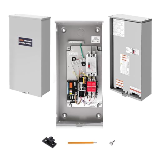 200 Amp Single Phase Automatic Transfer Switch - NEMA 3R Aluminum Enclosure for Outdoor and Indoor Power Management, Service Entrance Rated, Replaces Generac RXSW200A3