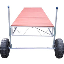Patriot 16ft Straight Roll-In Dock with Brown Aluminum Deck Panels Model 10522