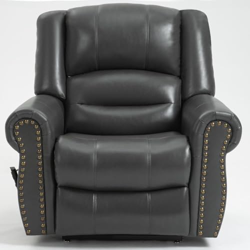 HTERWQEA Large Dual Motor Lay-Flat Power Lift Recliner with Massage, Heat
