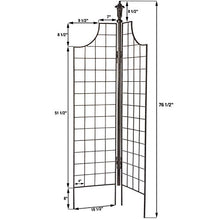 H Potter Garden Screen Trellis 77" Tall - Freestanding Charcoal Brown