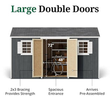 Little Cottage Co. 8x14 Value Workshop Shed with Operable Windows and Floor, Outdoor Wood Storage Do-It-Yourself Precut Kit