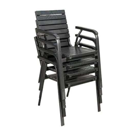 GLigeT Balcony Table and Chair Set Casual Patio Dining Table Outdoor Garden Furniture Sets Open-air Balcony Cafe Chair Set Outdoor Plastic-Wood Table and Chair Set Bistro Table Set (Color : Chair*4)