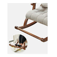 Solid Wood Rocking Chair Integrated Pedal Lazy Leisure Recliner Balcony Old Man Chair 125x67x89cm (Color : Brown) (Dark Gray)