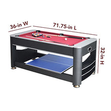 Hathaway Triple Threat 6-ft 3-in-1 Multi Game Table Black