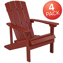 EMMA + OLIVER Red Adirondack Chair, 4-Pack