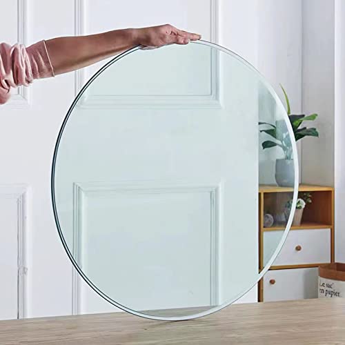 HDDNMLOH Tempered Glass Round Table Top for Outdoor Patio Dining Tables or Coffee Tables Transparent Black/Brown 40cm 80cm Rounded Edge