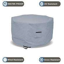 Octagon Fire Pit Cover 18 Oz Waterproof - 100% Weather Resistant Outdoor Fire Pit Table Cover with Air Pocket & Drawstrap for Snug Fit (40" H x 65" D, Grey)