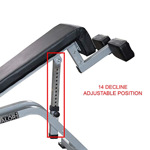 Valor Fitness DF-1 Adjustable Decline/Flat Bench Black/Chrome