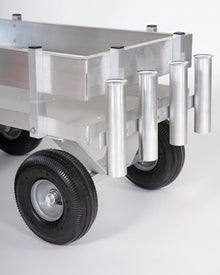 Alumacart Kahuna JR Aluminum Fishing Wagon with Rod Holder Silver