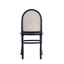 Manhattan Comfort Paragon Rattan Wicker Cane Side Outdoor Dining Chair Set of 4 with Grey Cushions