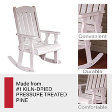 Amish Heavy Duty 600 Lb Mission Pressure Treated Rocking Chair (Semi-Solid White Stain)